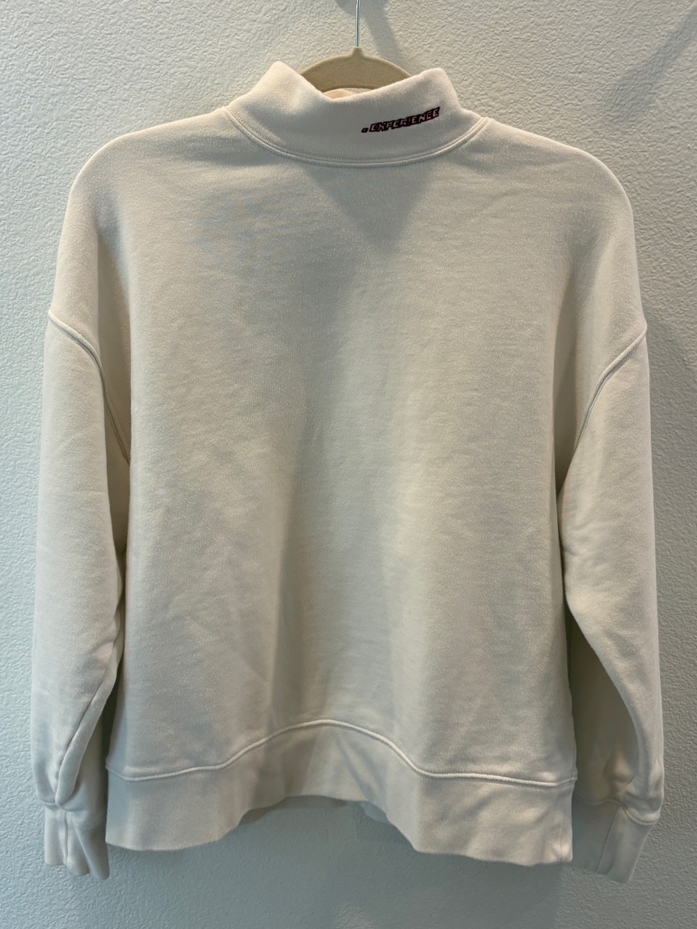 IRO Paris “Evolver” Mock Neck Experience Embroider Cotton White Sweatshirt XS